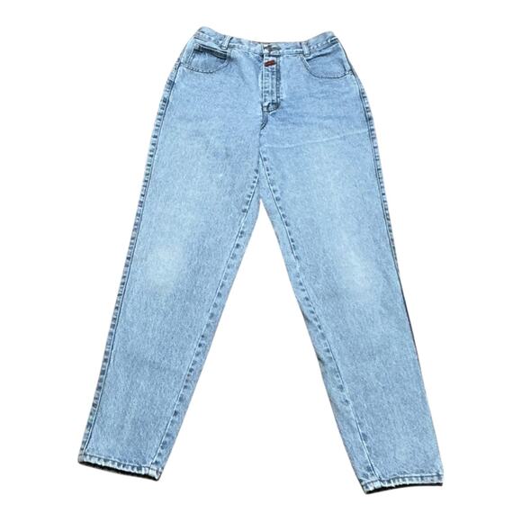 Lawman High Rise Tapered Leg Vintage 90s 100% Cotton Acid Wash Jeans 13 - Picture 1 of 6
